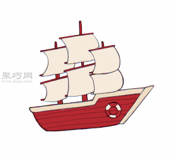 传统船的画法 7