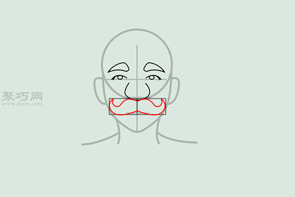 有胡子的脸画法步骤 11