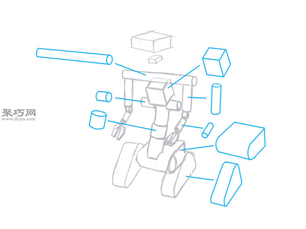 机械机器人画法步骤 8