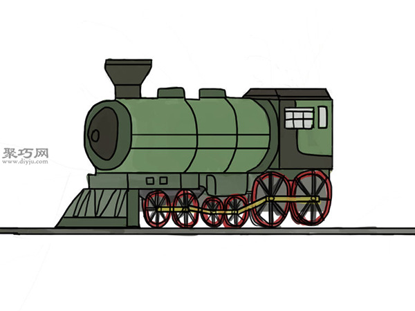 传统的火车头画法教程 来看怎样画小火车