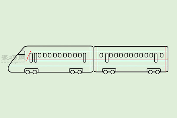 火车高铁的画法 6