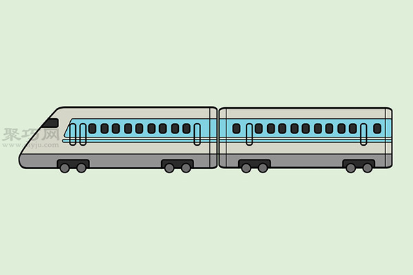 火车高铁的画法 7