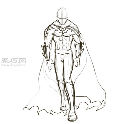 怎样画蝙蝠侠的制服