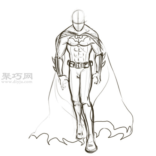怎样画蝙蝠侠的制服 手绘蝙蝠侠图解教程
