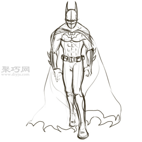怎么画蝙蝠侠的头罩