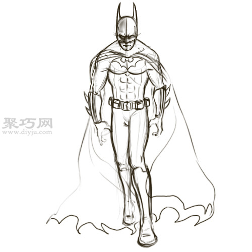怎么画蝙蝠侠的头罩 手绘蝙蝠侠图片教程