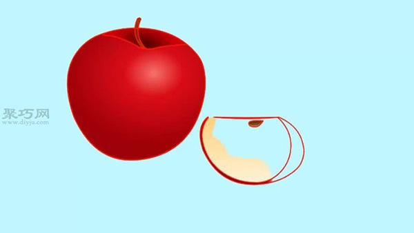 画苹果和苹果片的步骤 一起学如何画苹果