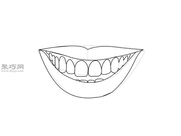 开口笑的嘴巴画法教程 9