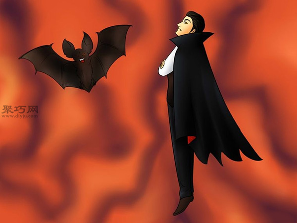 让吸血鬼和蝙蝠齐飞画法教程 教你怎么画吸血鬼