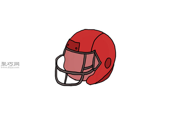 橄榄球头盔画法步骤 18
