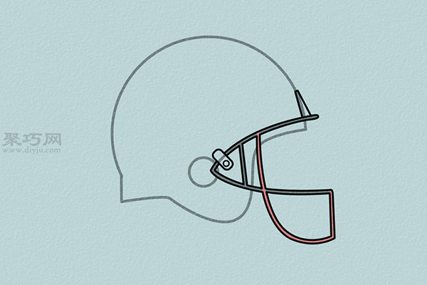 2维橄榄球头盔的画法 5