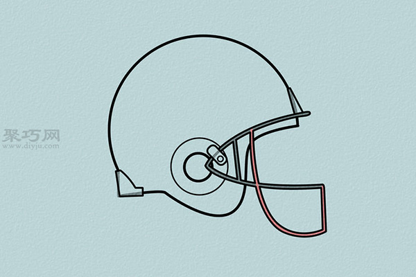 2维橄榄球头盔的画法 6