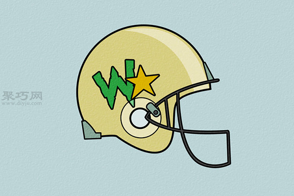 2维橄榄球头盔的画法 8
