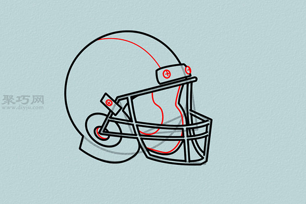 画三维橄榄球头盔的步骤 15