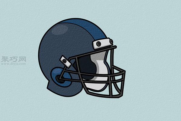 画三维橄榄球头盔的步骤 一起学如何画橄榄球头盔