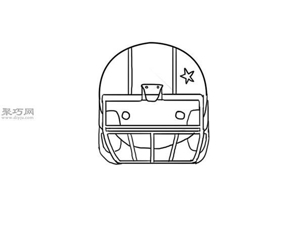 正面橄榄球头盔画法教程 8