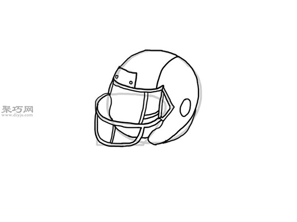 橄榄球头盔画法步骤 16