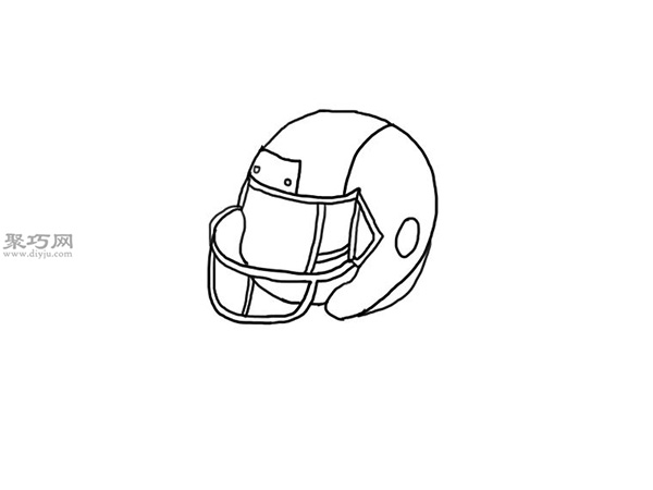 橄榄球头盔画法步骤 17
