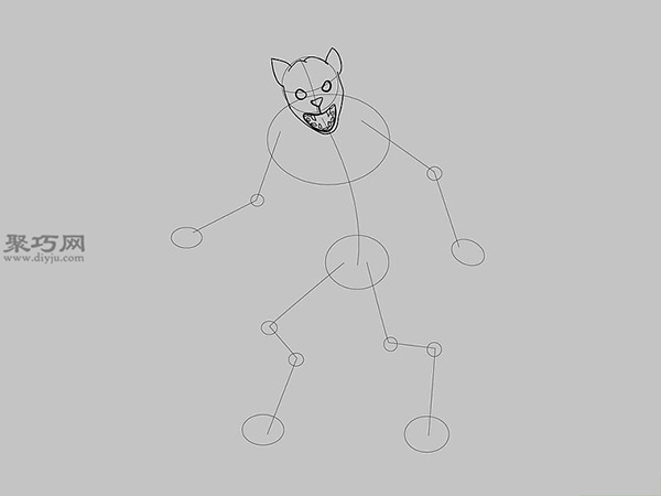 画简易狼人的步骤 12
