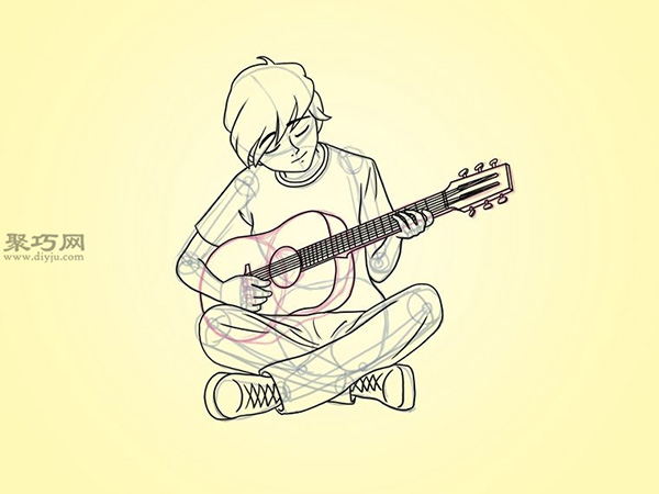 画弹吉他的人的步骤 12