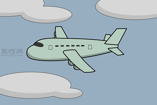 卡通飞机画法教程 8