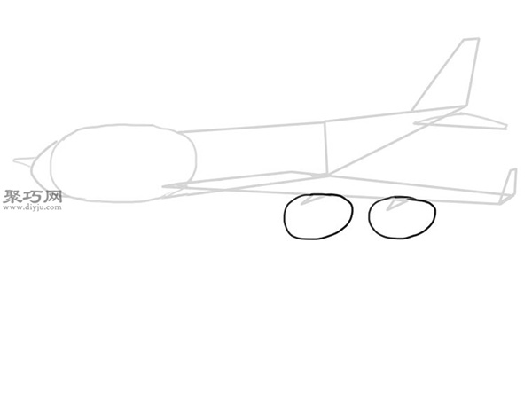 波音747飞机的画法 6