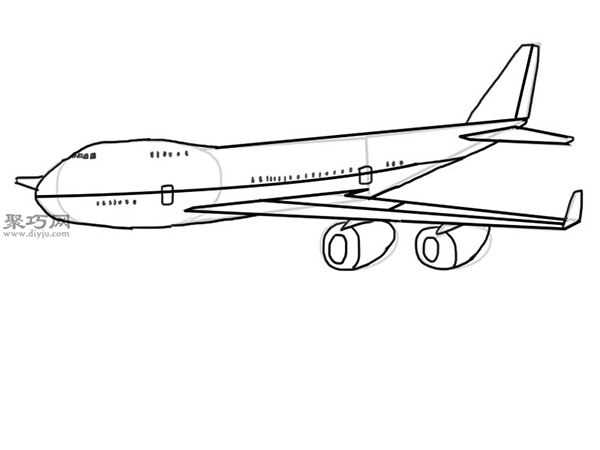 波音747飞机的画法 8