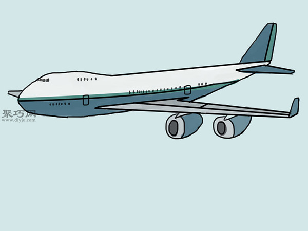 波音747飞机的画法 来看画飞机画法步骤