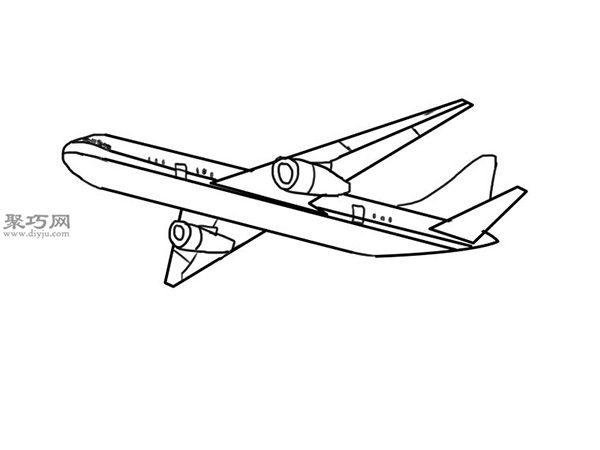 简易画法 飞机图片