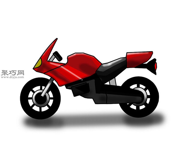 普通的摩托车画法教程 6