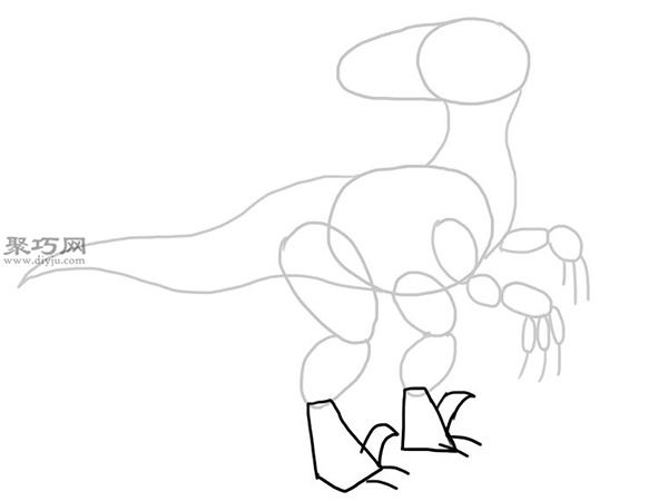 恐龙的脚怎么画霸气图片