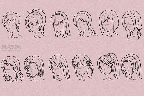 女性动画人物画法步骤 一起学如何画动漫人物的头发