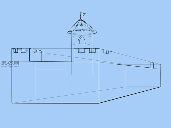 卡通城堡的画法 6