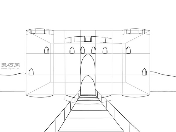 画简笔画城堡的步骤 17
