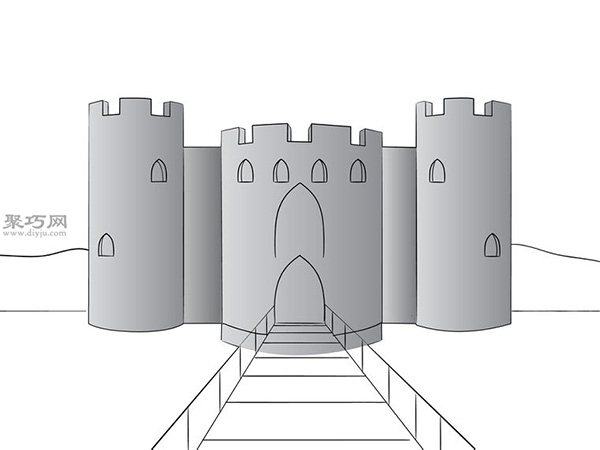 画简笔画城堡的步骤 18