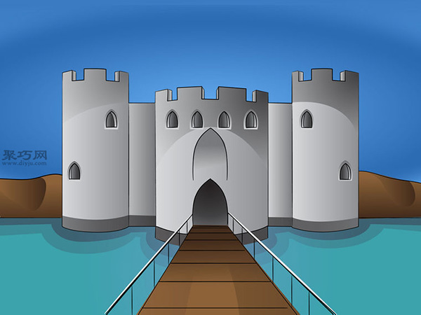 画简笔画城堡的步骤 教你画城堡画法