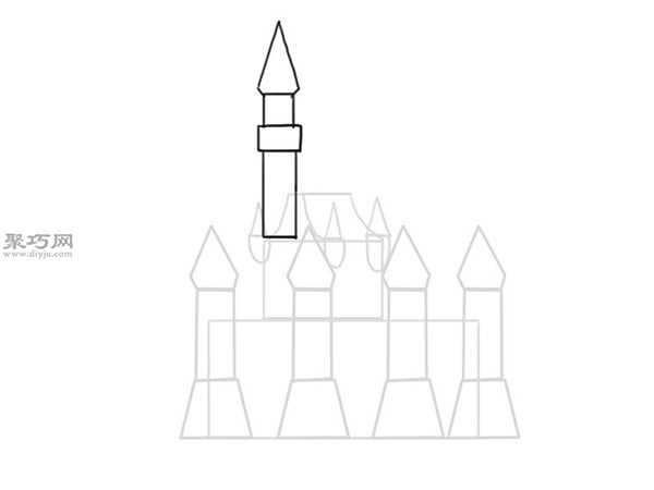 梦幻城堡画法步骤 16