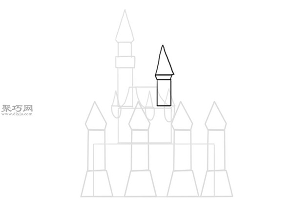 梦幻城堡画法步骤 17