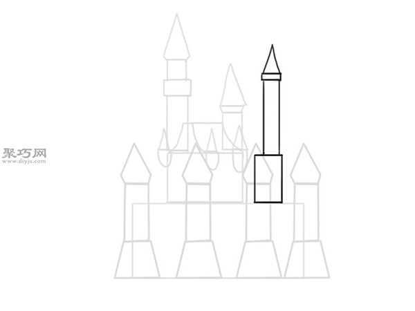 梦幻城堡画法步骤 18