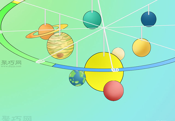 用呼啦圈做太阳系模型图片教程 教你太阳系模型怎么做