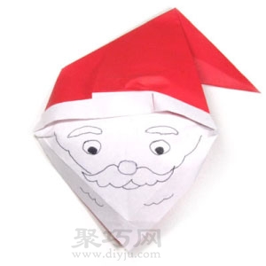 手工折纸圣诞老人的脸步骤图解