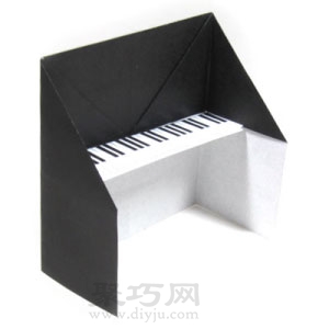 手工折纸钢琴的折法 简单折纸钢琴的教程