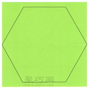 折纸基础折法：正方形纸折正六边形