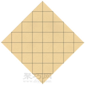 折纸基础折法：斜8x8方格