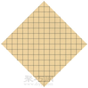 折纸基础折法：斜16x16方格