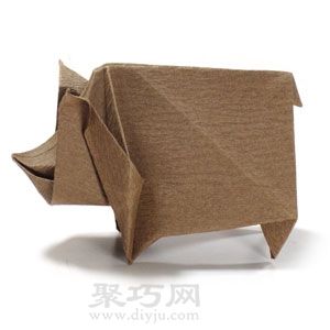 立体犀牛折纸方法