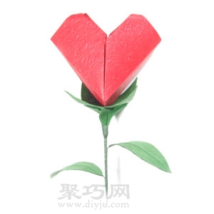 情人节的折纸心形玫瑰花教程图解