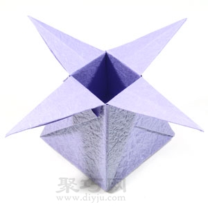手工折纸四角星盒子简单图解