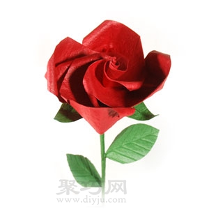 简单的情人节玫瑰花折纸图解教程