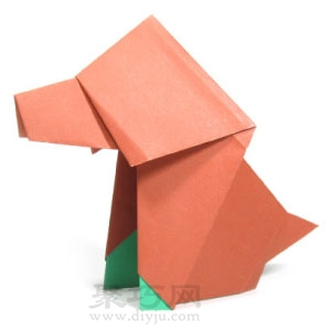 简单的折纸立体小狗折法 